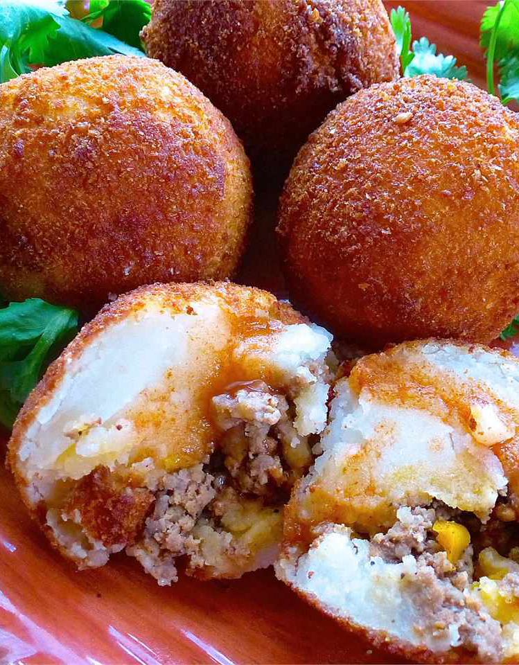 Beef filled potatoes